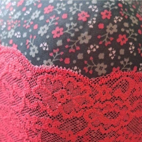 YOUMITA Underwire Micro Floral Hot Pink Bra 42D - Picture 7 of 8